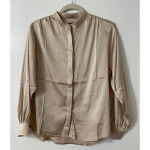 CAARA Champagne silky blouse (new + tags attached)